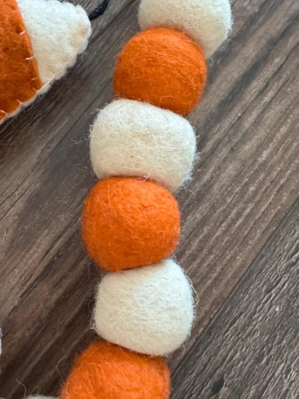 Candy Corn Felt Pom Pom Garland Halloween Autumn 72” - Picture 6 of 7